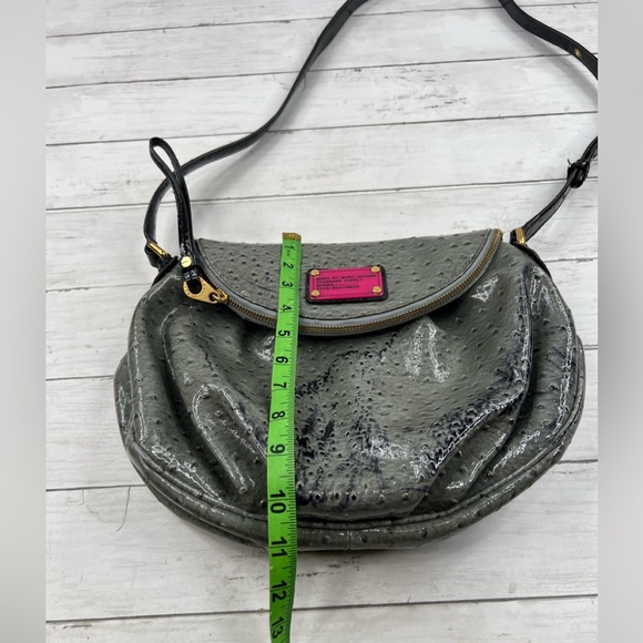 Marc by Marc Jacobs Coated Ostrich PVC Crossbody Gray Bag Purse - Picture 16 of 16